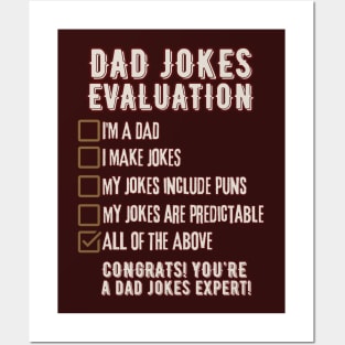 Dad Jokes Evaluation - Funny Father's Day Posters and Art